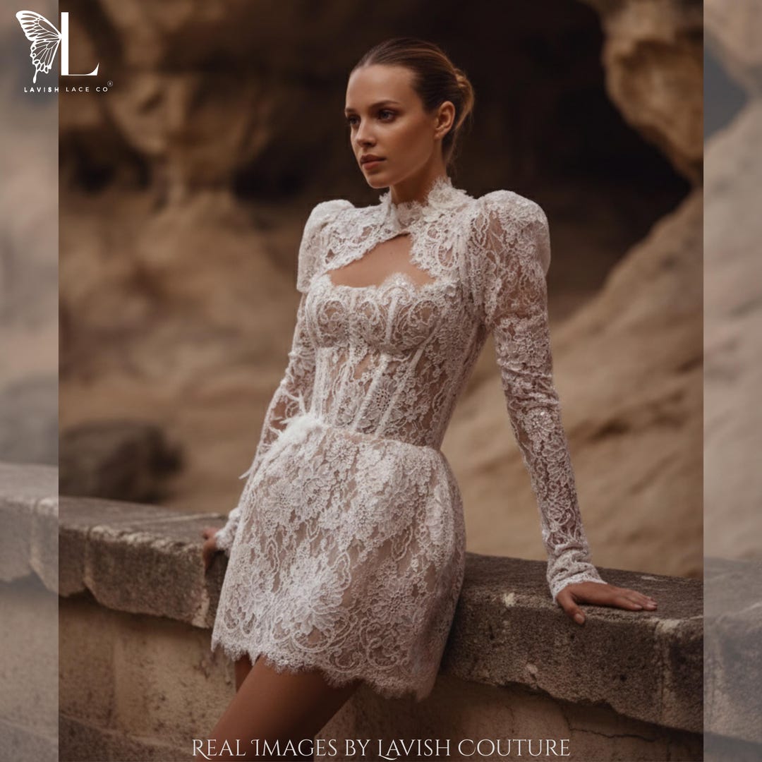 lace-mini-wedding-dress-with-long-sleeves-elegant-bridal-reception