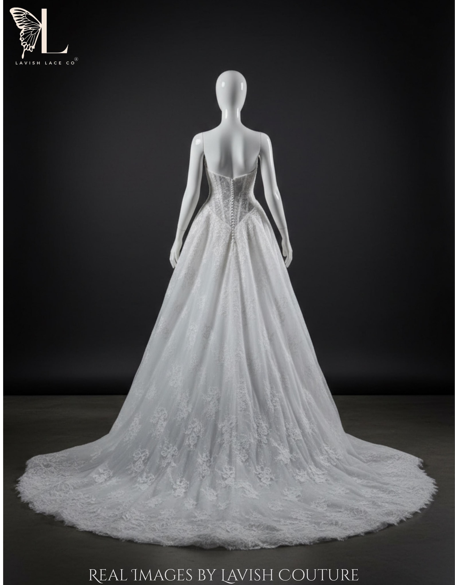 Basque Bolero Couture Corset Lace Wedding Dress With Basque Waist | Custom Bridal ...