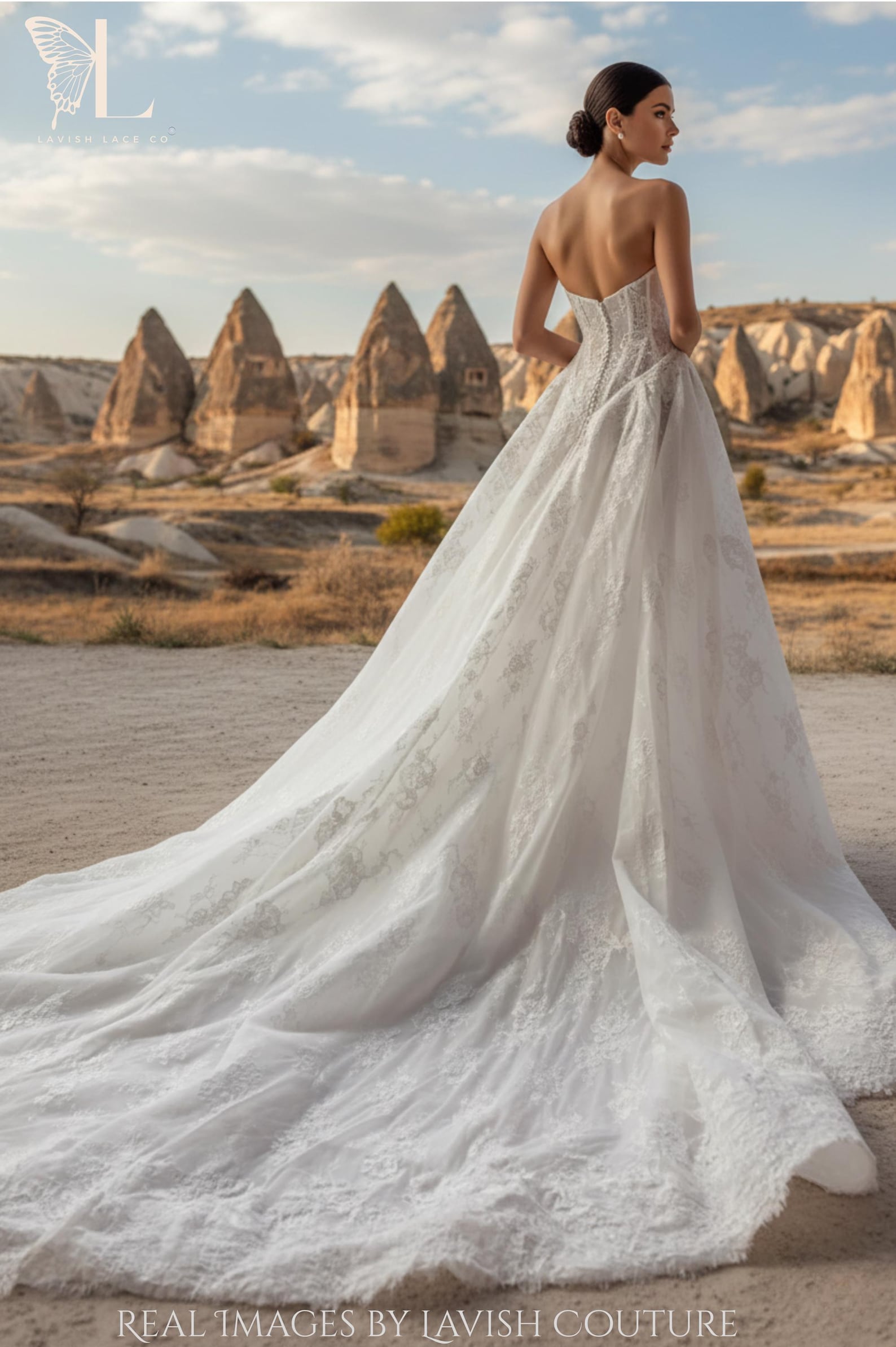 Basque Bolero Couture Corset Lace Wedding Dress With Basque Waist | Custom Bridal ...