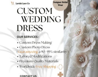 Progettazione di abiti da sposa su misura / Servizio di abiti da sposa su misura / Abiti su misura - Abiti artigianali di lusso - Abiti da sposa su misura