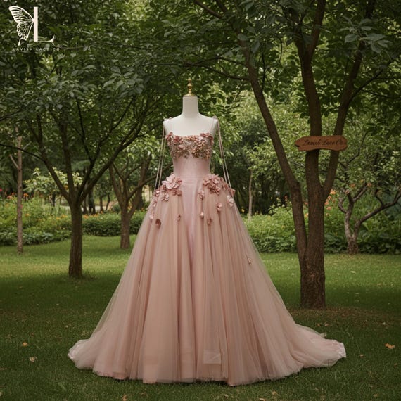 pink corset wedding dress Designer Dusty Rose Sweetheart Corset Bridal Gown, Light Ivory