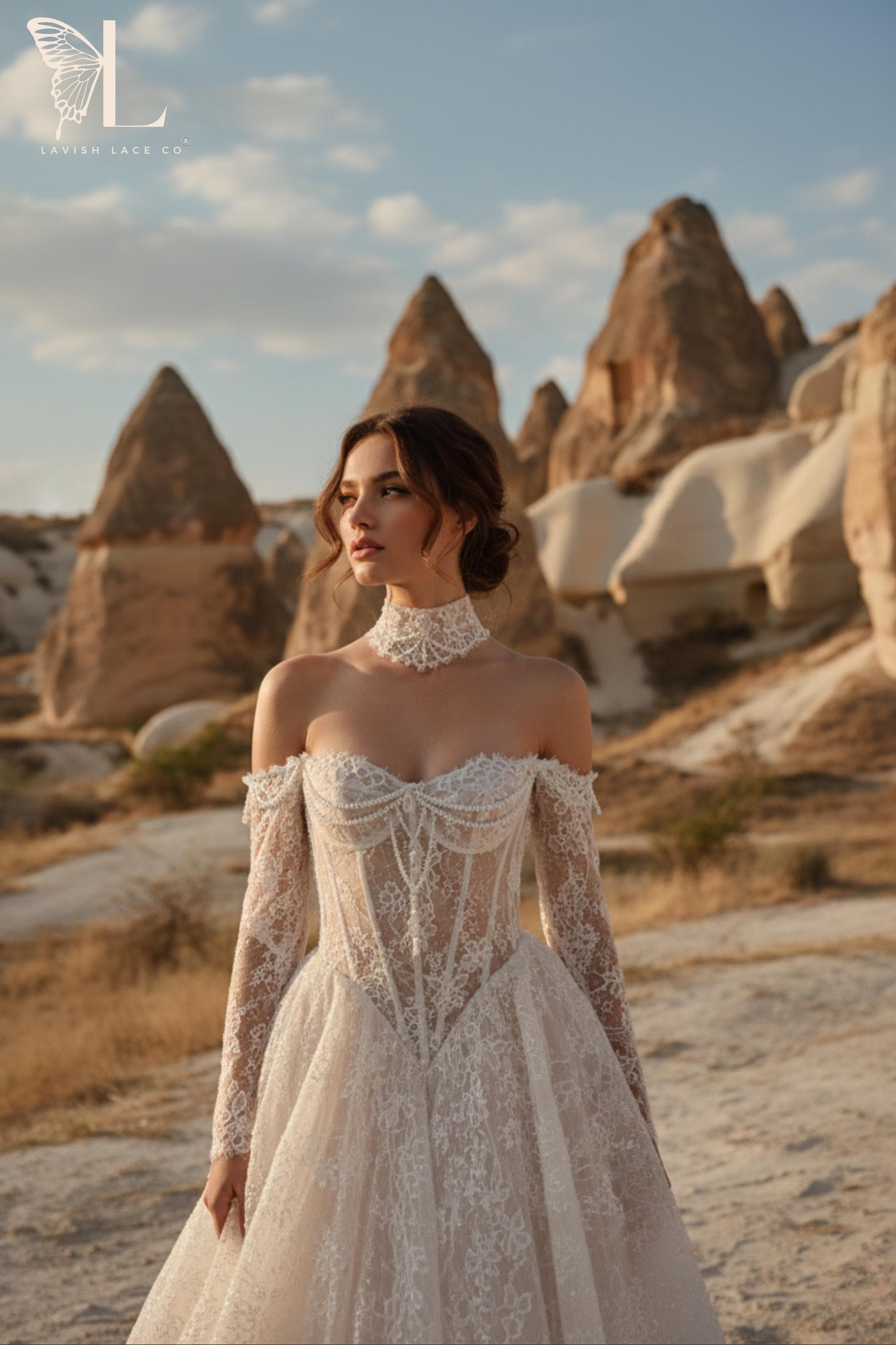 Basque Waist Wedding Gown