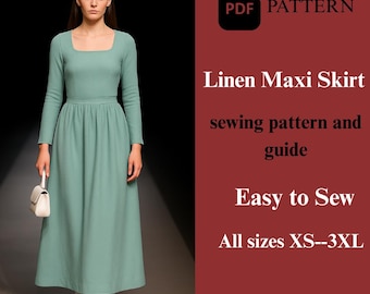 Tiered Maxi Skirt Sewing Pattern | Women's DIY (PDF Pattern)