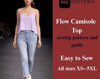 Flow Camisole Top Sewing Pattern – Relaxed Fit Cami (PDF Pattern)