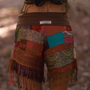 Conjunto de patchwork hecho a mano / Atuendo único para festivales / Pantalones y top de pashmina reciclados / Ropa bohemia de patchwork