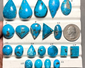 Cabujón de turquesa Morenci, piedra preciosa suelta de calidad AAA+