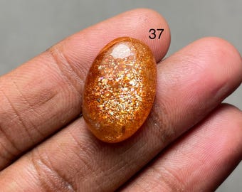 AAA+ Quality Confetti Sunstone Cabochon Natural Orange Sunstone Loose Gemstone For Making Jewelry