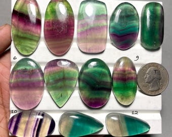 Natural Multi Fluorite Loose Cabochon AAA+ Fluorite Gemstone For Making Jewelry