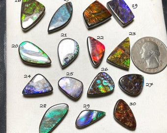 Natural Ammolite Cabochon AAA+ Quality Ammolite Loose Gemstone For Making Jewelry