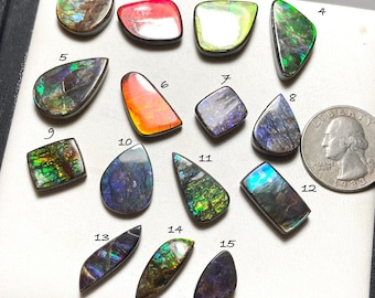 AAA+ Quality Ammolite Cabochon flashy Ammolite Natural Gemstone For Making Jewelry