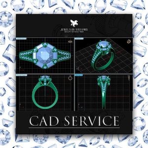 Custom Ring Design Service, 3D CAD Rendering, Engagement Wedding Band Sketch