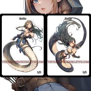1/1 Snake Token (Double Sided) - Custom Card