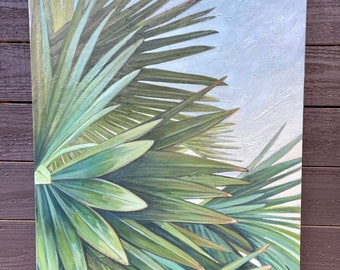 Tropical  palms original oil painting 24x30