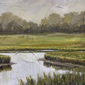 Carolina marsh  original oil painting, Coast art, landscape wall decor.