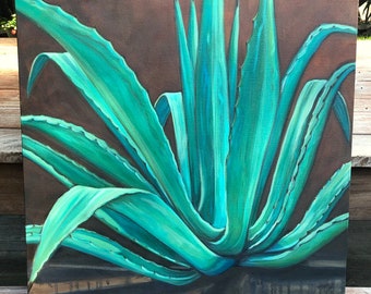 Agave oil painting 24"x24"