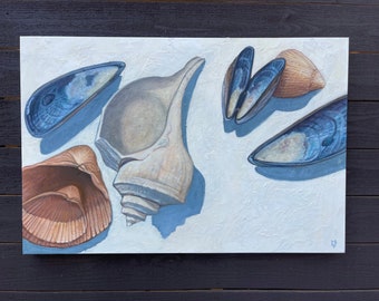 Seashell collection#2 Original oil 24”x36”