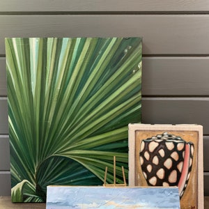 Palm frond Original oil on deep canvas. 16x20 image 5