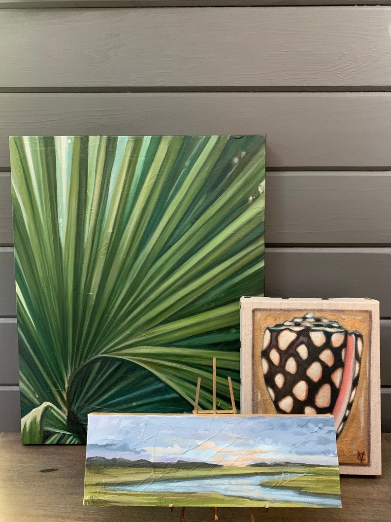 Palm frond Original oil on deep canvas. 16x20 image 5