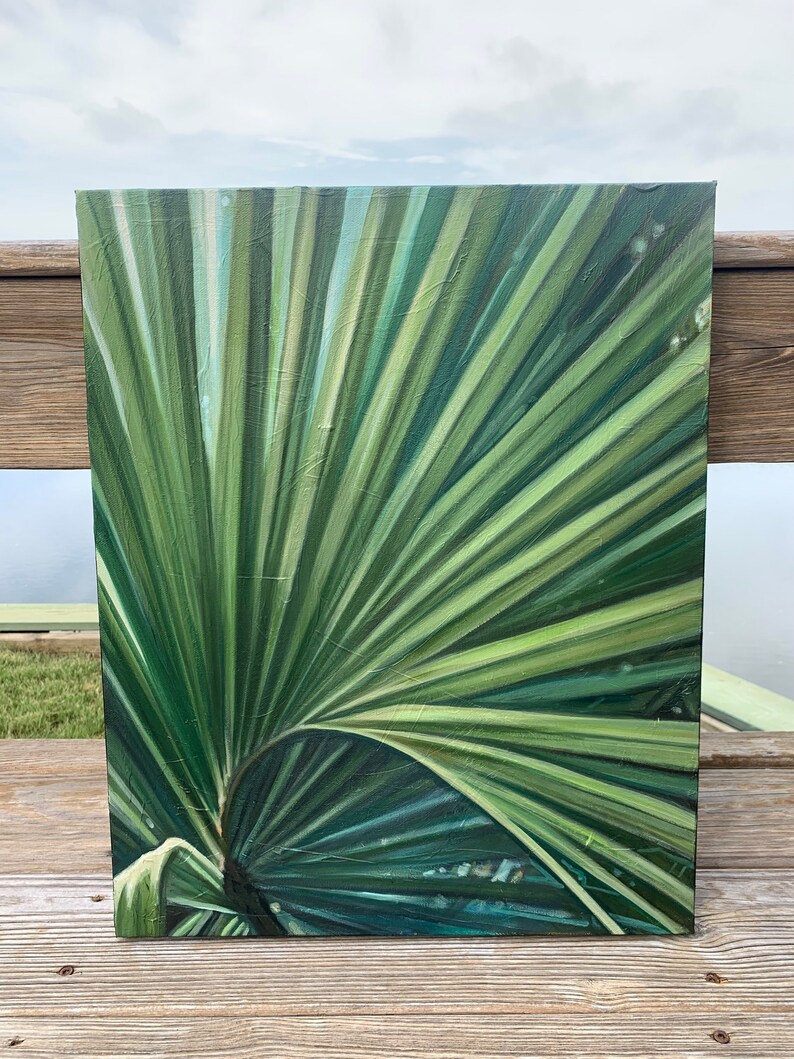 Palm frond Original oil on deep canvas. 16x20 image 2