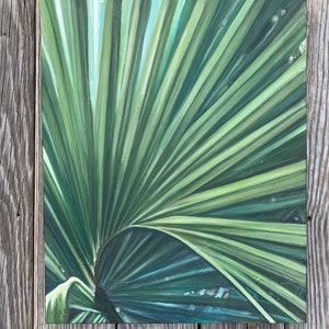 Palm frond Original oil on deep canvas. 16x20 image 1