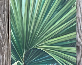 Palm frond Original oil on deep canvas. 16”x20”