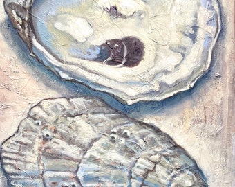 Oyster shell oil painting