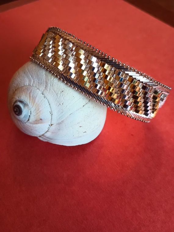 Italian "Snake" silver and gold filled bracelet