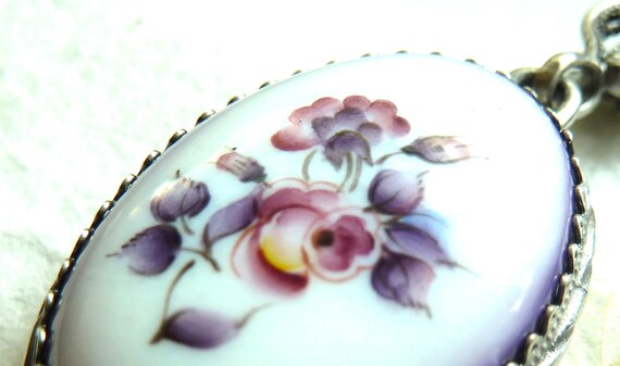 RARE Soviet Enamel Flower Pendant 1950s - image 4