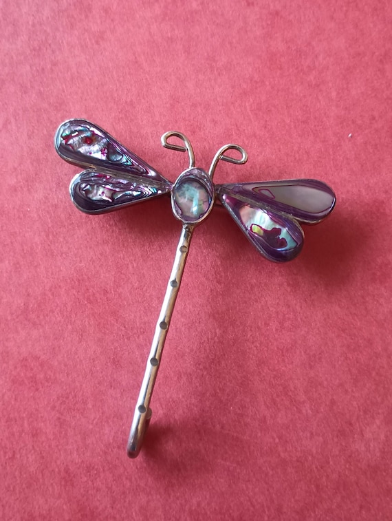 Abalone Sterling Dragonfly Brooch