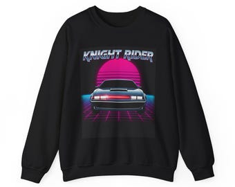 Knight Rider-sweater | Retro Synthwave-autoafbeelding uit de jaren 80