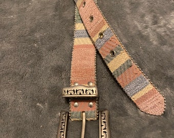 Pastel Tapestry Belt with pewter Buckle