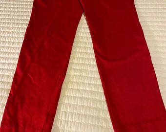 Jean vintage rouge Pixie taille moyenne, vieux bleu marine