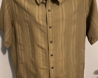Men's Brown Button Up Shirt by Axcess