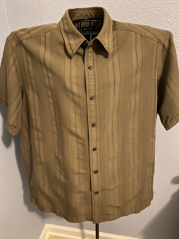 Men's Brown Button Up Shirt by Axcess