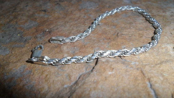 Vintage Italian Sterling Silver Rope Bracelet - image 2