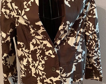 Casual Jacket Brown and White print cotton