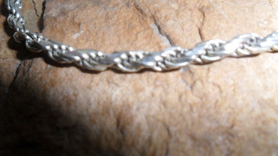 Vintage Italian Sterling Silver Rope Bracelet - image 3