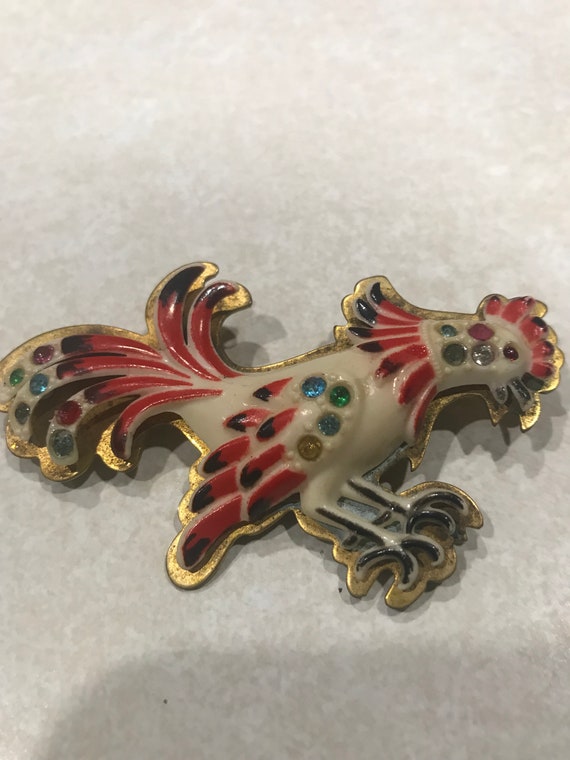 Rooster Brooch 1930s