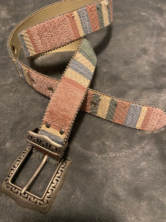 Pastel Tapestry Belt with pewter Buckle - image 5