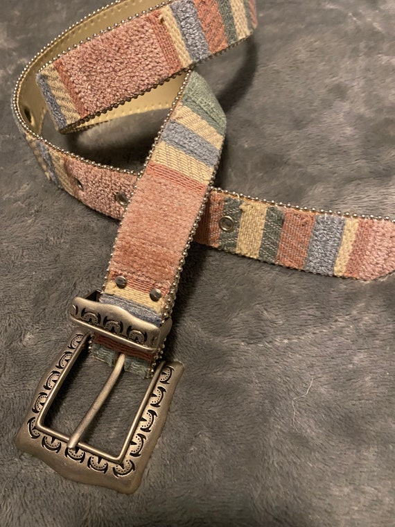 Pastel Tapestry Belt with pewter Buckle - image 2