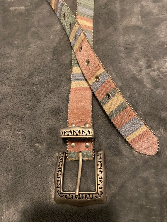 Pastel Tapestry Belt with pewter Buckle - image 1