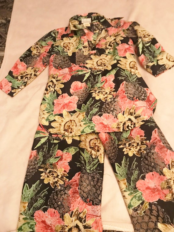 100% Silk 2 Piece Ladies Pants Suit by Harve Benar