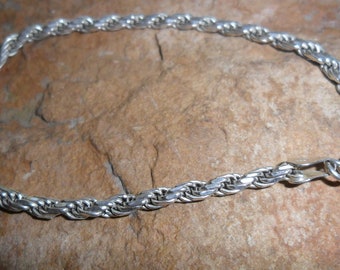 Vintage Italian Sterling Silver Rope Bracelet