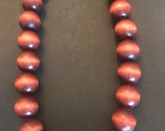 Wooden Bead Necklace Vintage by Robert Rose