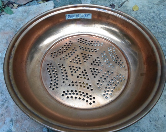 Copper Colander Strainer Made in Turkey Etsy
