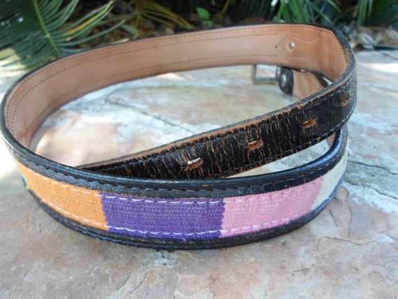 Tapestry Western Style Black Leather Belt - image 4