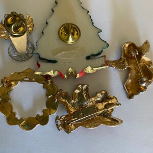 Five Vintage Christmas Pins or Brooch image 2