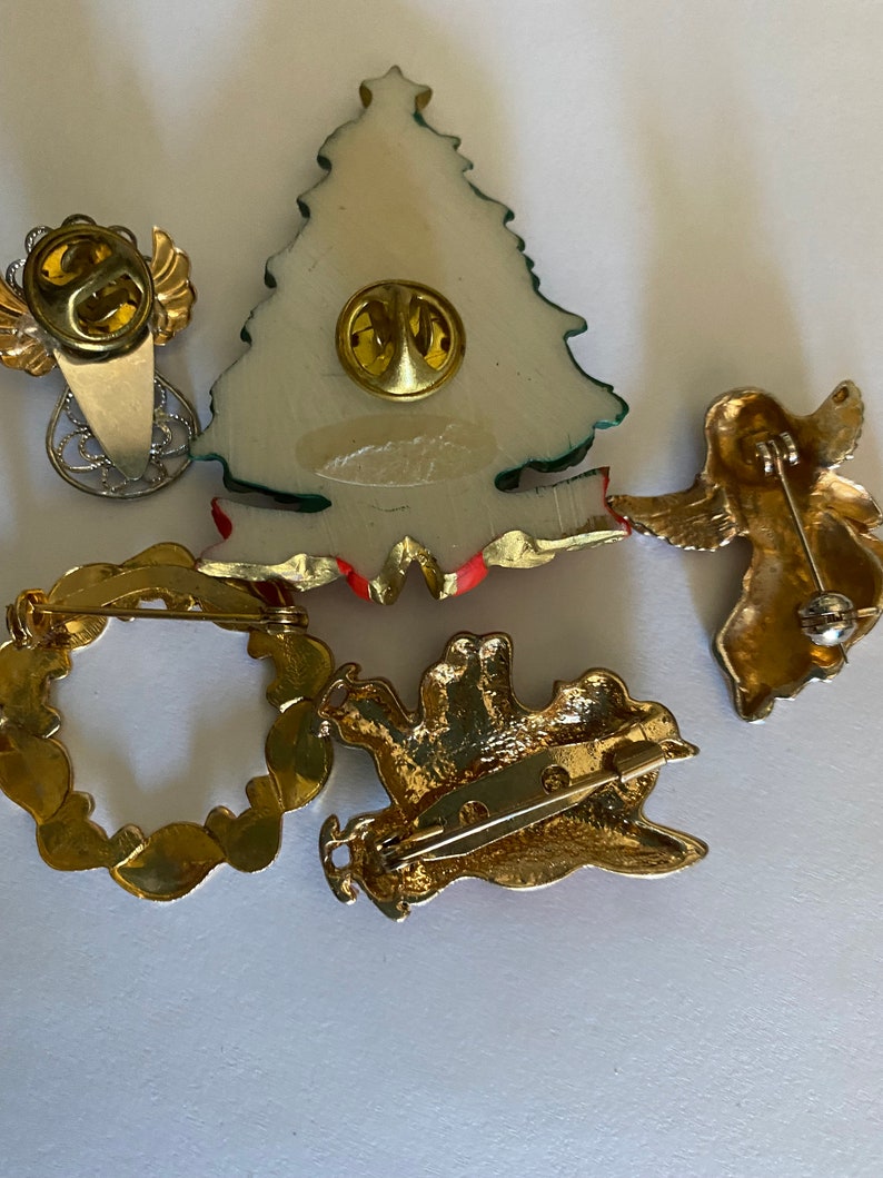 Five Vintage Christmas Pins or Brooch image 2