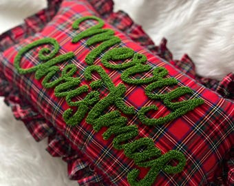 Merry Christmas Personalized Pillow Gift, Holiday Seasonal Home Decor , Cozy Festive Living Room Accent, Christmas Gift, Xmas Gift for Her