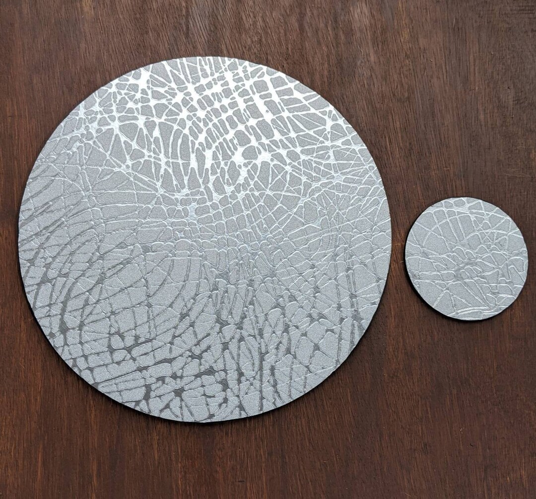 Luxury Silver Placemats Silver Swirl Coasters Textured Etsy UK